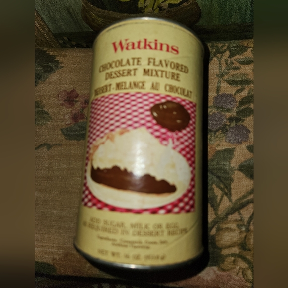 Collectible Old Cardboard Paper Watkins Chocolate Dessert Can Empty for Display - Picture 2 of 6